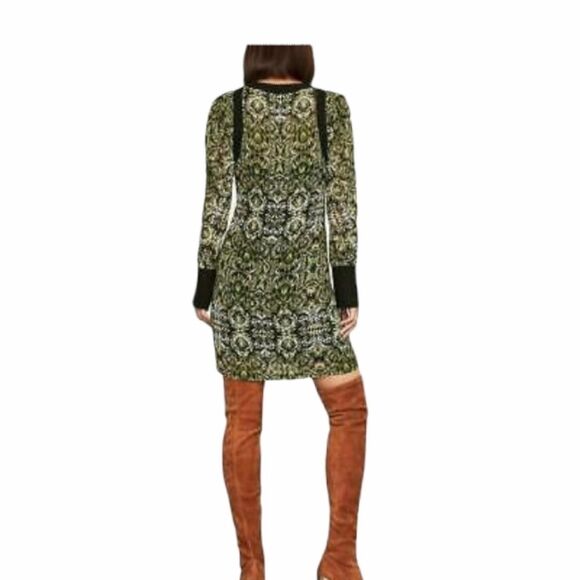 BCBGMaxAzria Black Chiffon Printed Dress Size‎ XSMALL - Picture 2 of 16